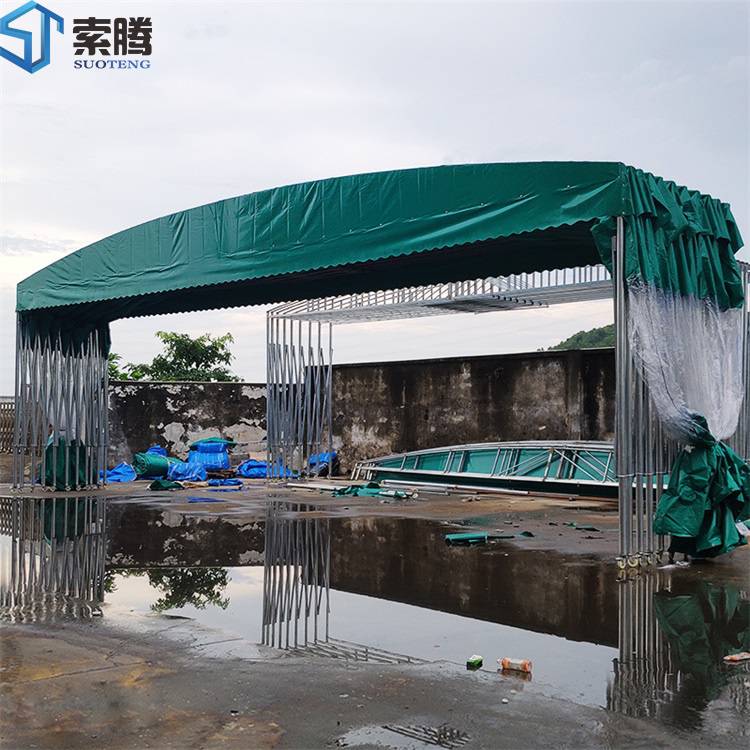 广州从化大型遮阳活动雨蓬移动折叠